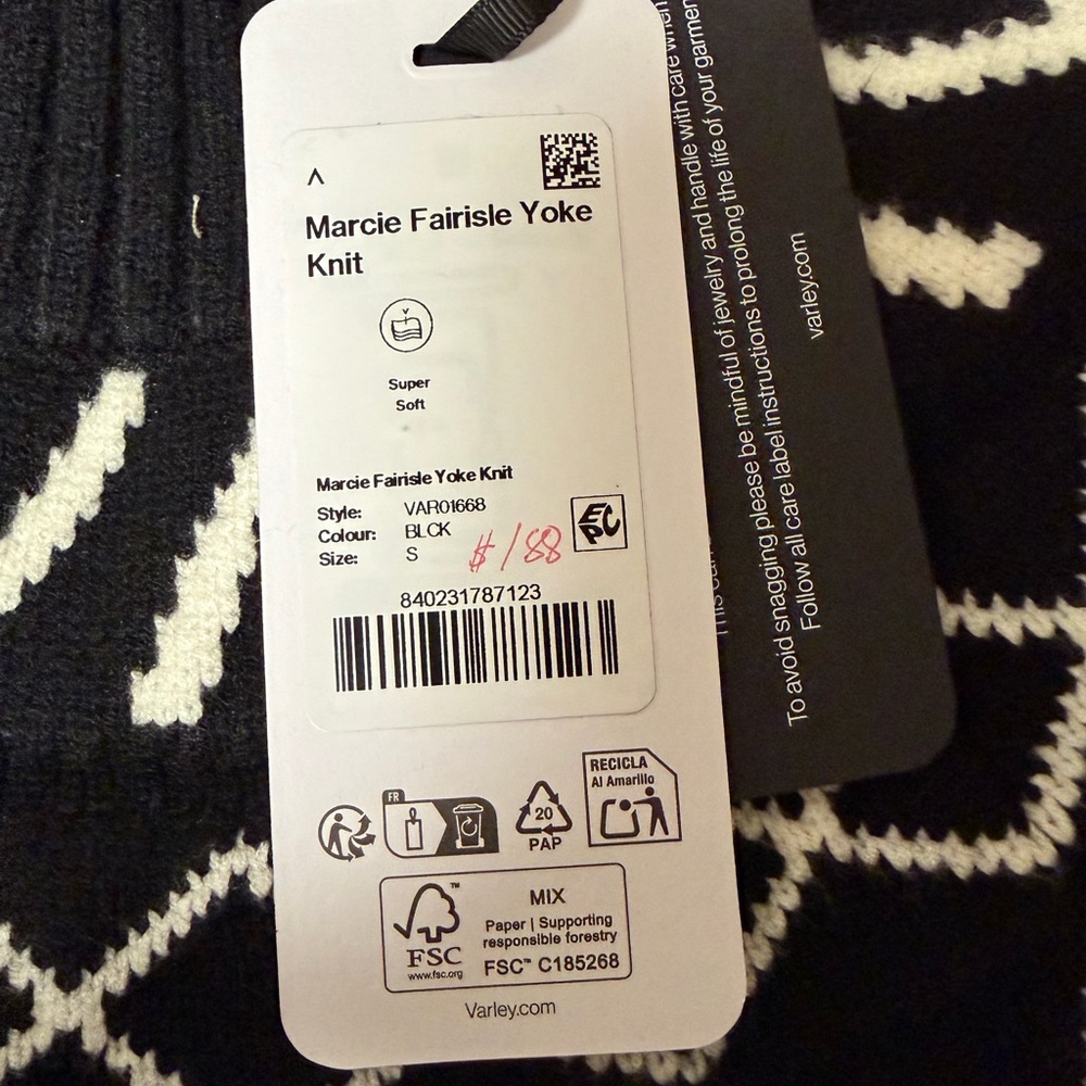 Varley Marcie fairisle yoke knit black - Picture 3 of 3